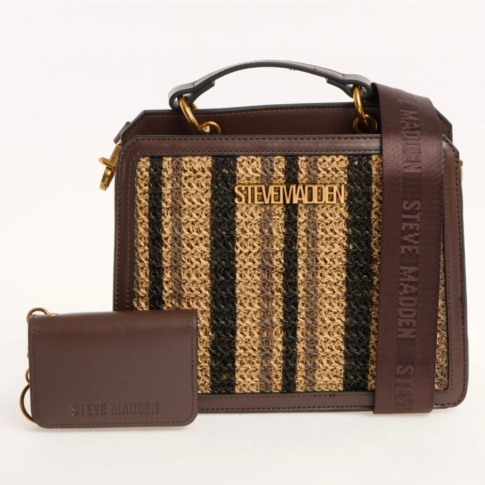 Steve Madden Striped Bevelyn Straw Handbag